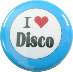 I love Disco Button blau